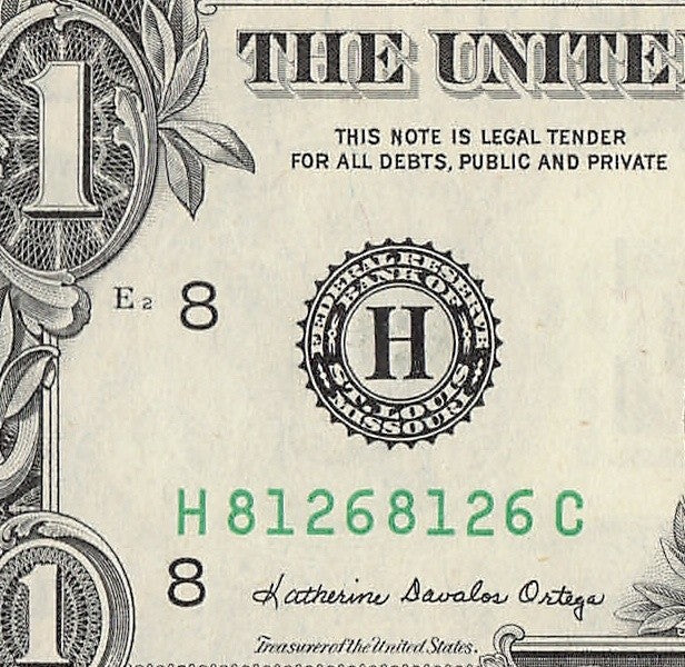 Repeater Fancy Serial Number One Dollar Bill 1985 1s 2s 6s 8s HC Block