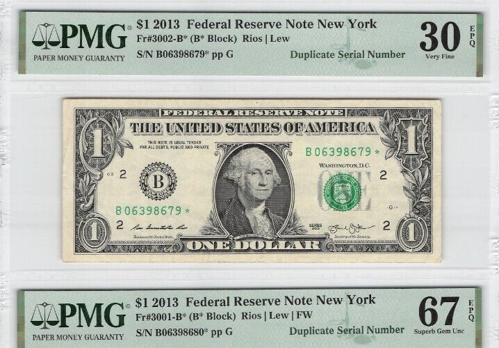 Sequential Duplicate B Star Matched Set B06398680* B06398679* Rarest Set Known