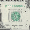 Star Note One Dollar Bill 1963 $1 D* Block Cleveland Run 1 Low Serial Trinary