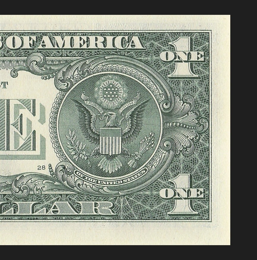 Seven of a Kind 4s One Dollar Bill Fancy Serial Number 2021 $1 EA Block