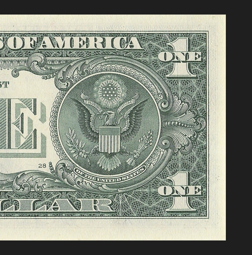 Binary Fancy Serial Number One Dollar Bill 2021 $1 Six of a Kind 4s 9s