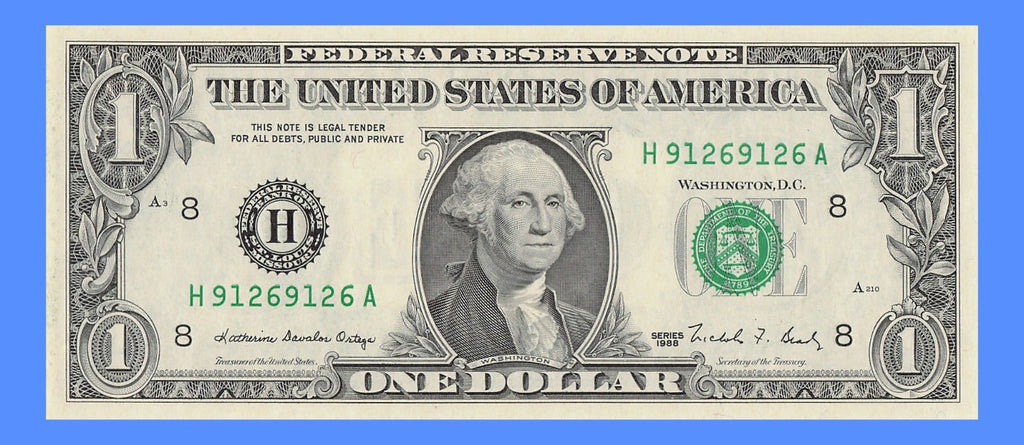 Repeater Fancy Serial Number One Dollar Bill 9s 1s 2s 6s 1988 HA Block