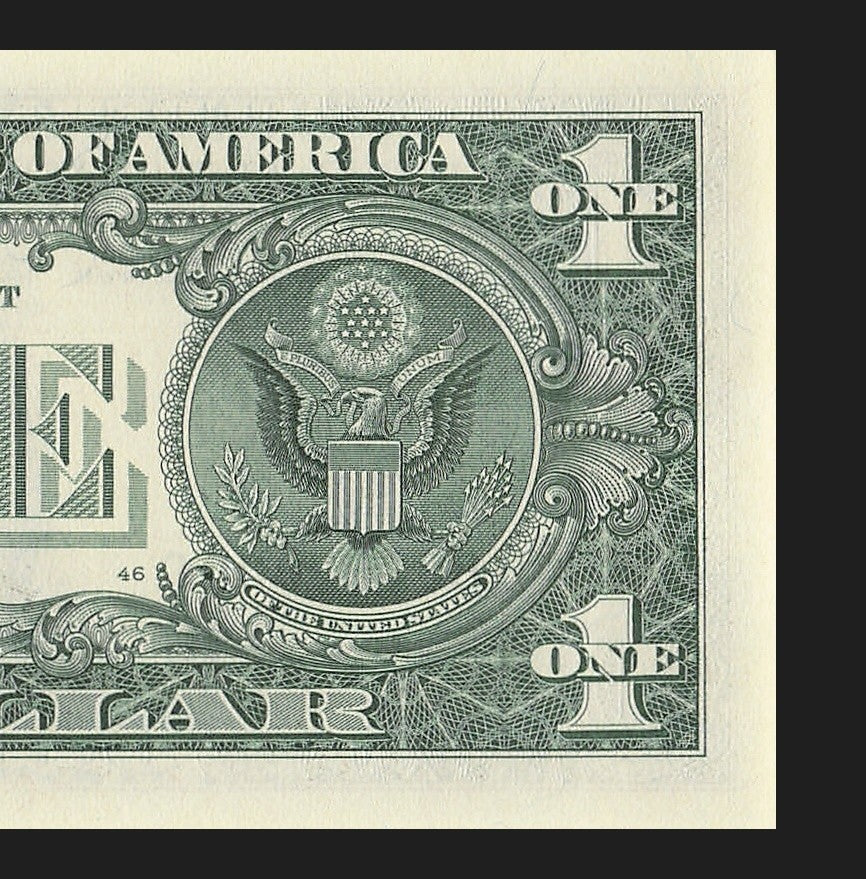 Binary Fancy Serial Number One Dollar Bill 2021 $1 BC Block 2s 8s